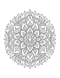 Fire Mandala coloring page