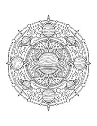 Planet Mandala coloring page