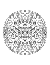 Comet Mandala coloring page