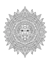 Aztec Sun Mandala coloring page