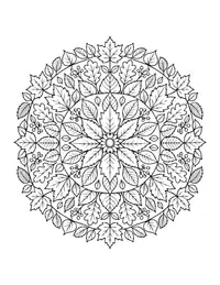 Autumn Leaves Mandala coloring page
