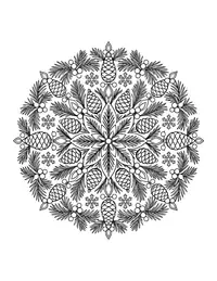 Winter Pine Mandala coloring page