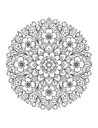 Spring Blossom Mandala coloring page
