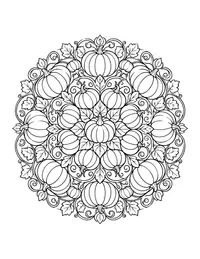 Pumpkin Mandala coloring page