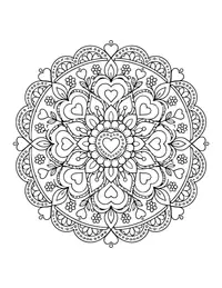 Valentine Mandala coloring page