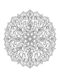 Music Note Mandala coloring page