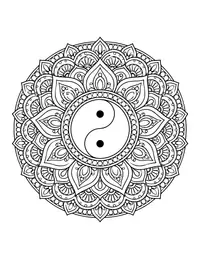 Yin Yang Mandala coloring page