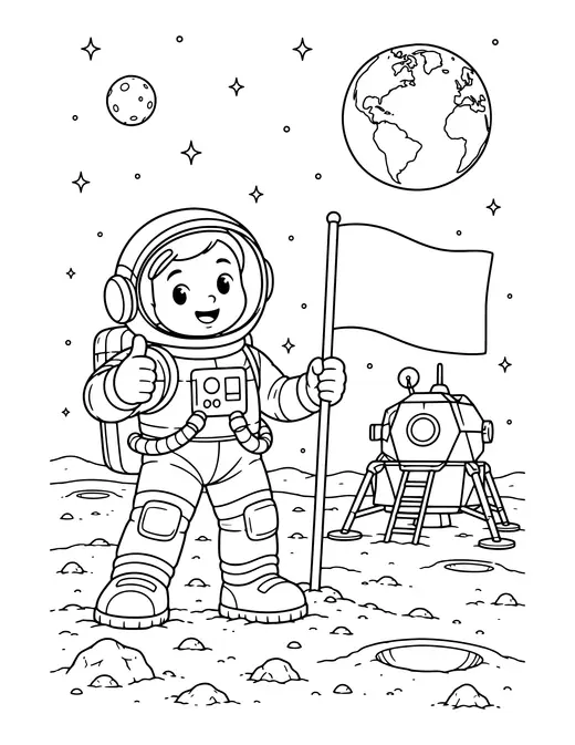 Moon Landing coloring page