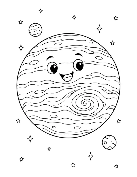 Jupiter's Big Storm coloring page