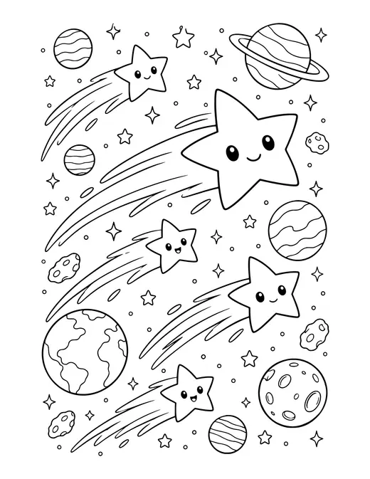 Shooting Stars coloring page