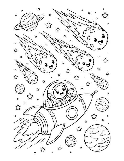Meteor Shower coloring page