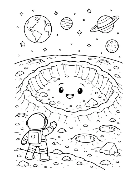 Crater on the Moon coloring page