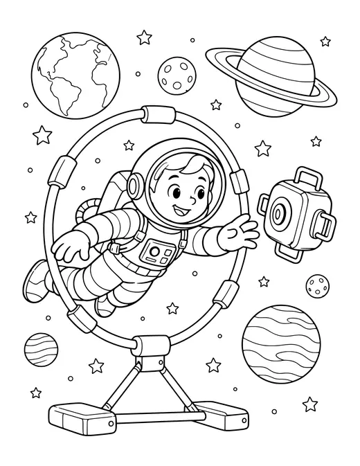 Astronaut Training coloring page