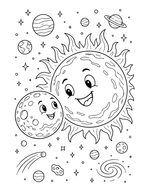 Mercury Close to the Sun coloring page