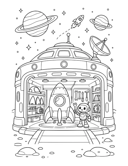 Rocket Garage coloring page