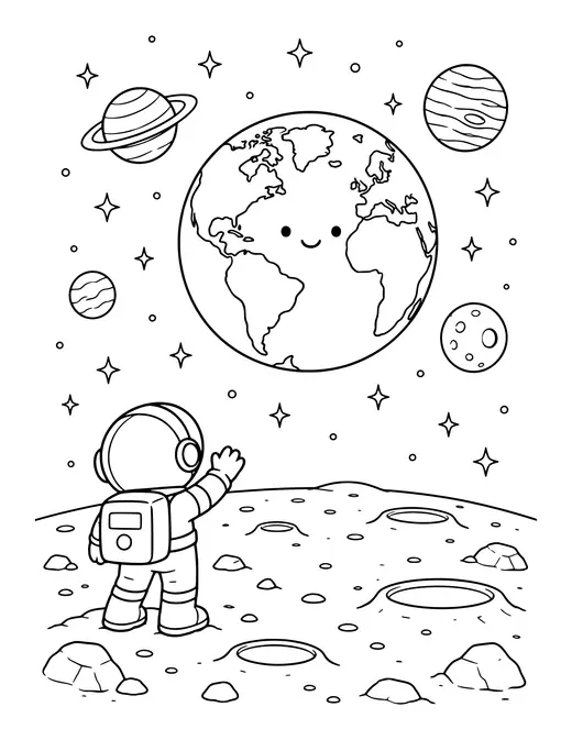 Earthrise coloring page