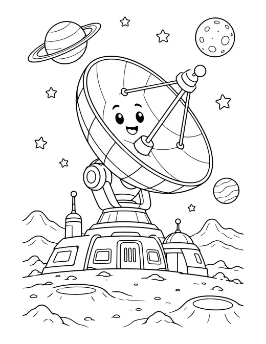 Satellite Dish Station coloring page