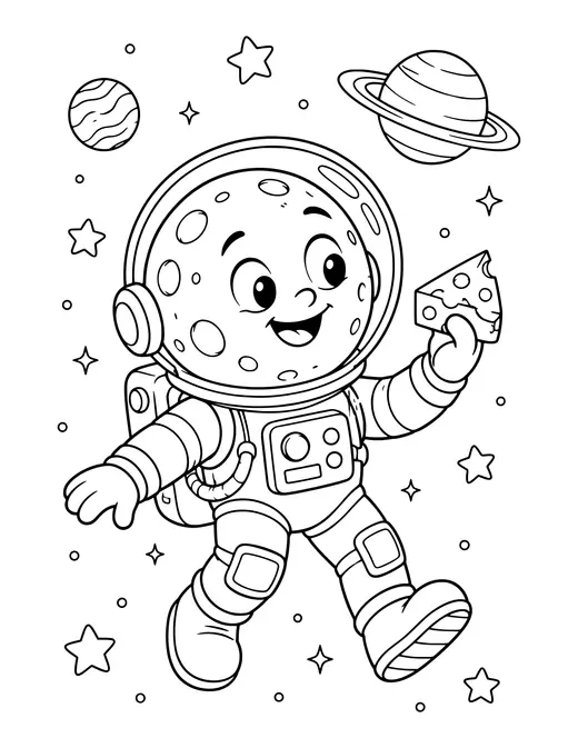 Moon Cheese Joke coloring page