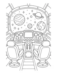 Rocket Ship Interior coloring page