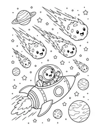 Meteor Shower coloring page