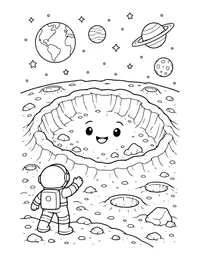 Crater on the Moon coloring page