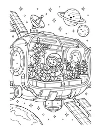 Space Station Garden coloring page