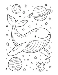 Space Whale coloring page