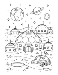 Moon Base Domes coloring page