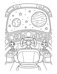 Spaceship Cockpit coloring page