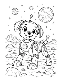 Robot Dog on Mars coloring page