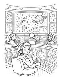 Mission Control Room coloring page