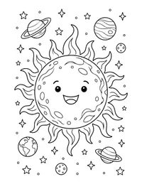 Sun with Solar Flares coloring page