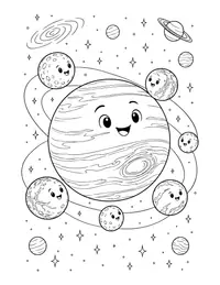 Neptune and Its Moons coloring page