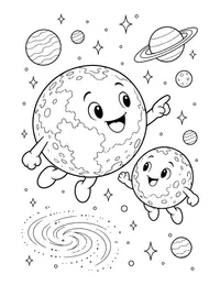 Pluto and Charon coloring page