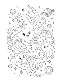 Nebula Clouds coloring page