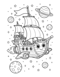 Space Pirate Ship coloring page