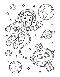 Spacewalk Tether coloring page
