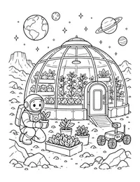 Martian Greenhouse coloring page