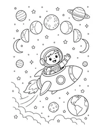 Moon Phases coloring page