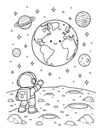 Earthrise coloring page