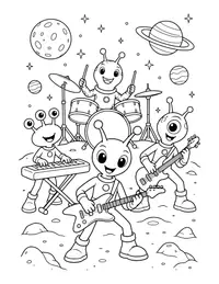 Alien Band coloring page