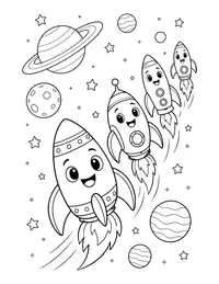 Rocket Parade coloring page