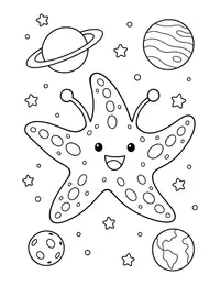 Starfish Alien coloring page