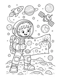 Space Map Treasure coloring page