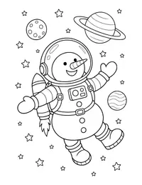 Space Snowman coloring page