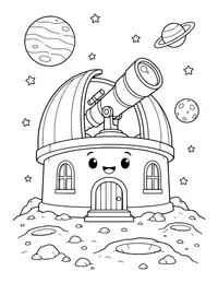 Telescope Observatory coloring page
