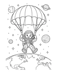 Return to Earth Parachutes coloring page