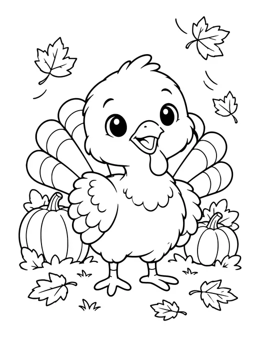 Baby Turkey Chick coloring page