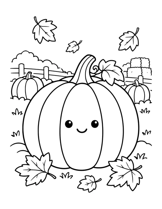 Big Round Pumpkin coloring page
