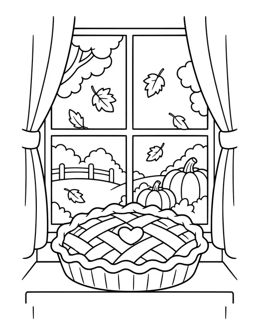 Pie on a Windowsill coloring page